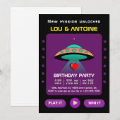 Invitation d'anniversaire pour un joueur (Devant / Derrière)
