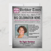 Invitation d'anniversaire pour un journal de premi (Devant)