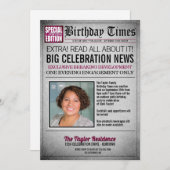 Invitation d'anniversaire pour un journal de premi (Devant / Derrière)