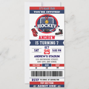 Invitation d'anniversaire pour un match de hockey