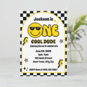 Invitation d'anniversaire pour un mec cool 1 an (Debout devant)