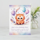 Invitation d'anniversaire pour un mignon petit cha (Debout devant)