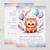 Invitation d'anniversaire pour un mignon petit cha (Devant / Derrière)