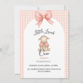 Invitation d'anniversaire pour un petit agneau (Devant)