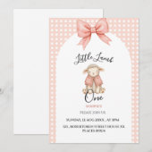 Invitation d'anniversaire pour un petit agneau (Devant / Derrière)