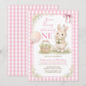 Invitation d'anniversaire pour un premier annivers (Devant / Derrière)