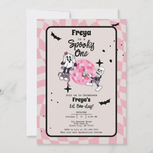 Invitation d'anniversaire pour un premier Hallowee (Devant)