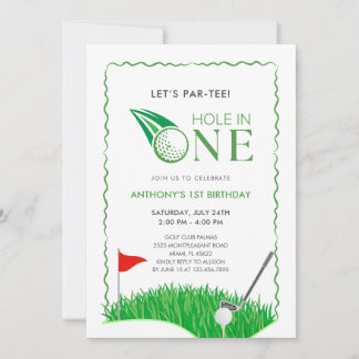 Invitation d'anniversaire pour un premier trou en 