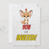 Invitation d'anniversaire pour un renard fennec mi (Dos)