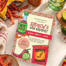 Invitation d'anniversaire pour un repas épicé et l