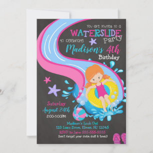 Invitation d'anniversaire pour un toboggan / Fête