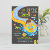 Invitation d'anniversaire pour un toboggan / Fête  (Debout devant)