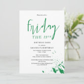 Invitation d'anniversaire pour un vendredi 13 (Debout devant)