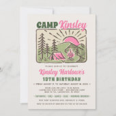 Invitation d'anniversaire pour un week-end au camp (Devant)