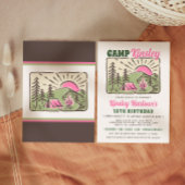 Invitation d'anniversaire pour un week-end au camp