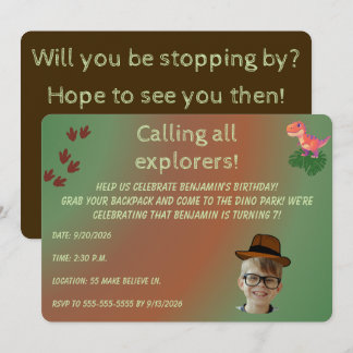 Invitation d'anniversaire pour une aventure de din