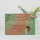 Invitation d'anniversaire pour une aventure de din (Debout devant)
