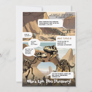 Invitation d'anniversaire pour une aventure préhis