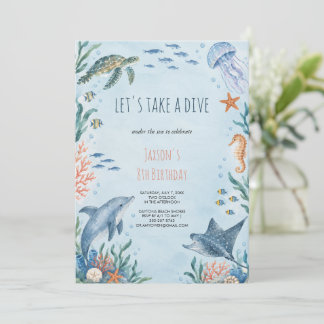 Invitation d'anniversaire pour une aventure sous-m