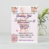 Invitation d'anniversaire pour une ballerine qui a (Debout devant)
