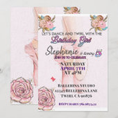 Invitation d'anniversaire pour une ballerine qui a (Devant / Derrière)