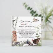 Invitation d'anniversaire pour une chasse à la din (Debout devant)