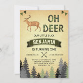 Invitation d'anniversaire pour une chasse au cerf (Devant)