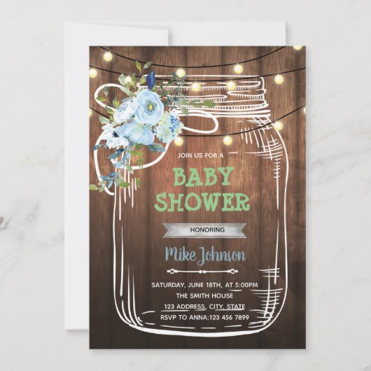 Invitation d'anniversaire pour une douche avec bar (Devant)