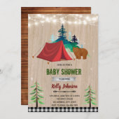 Invitation d'anniversaire pour une douche de campe (Devant / Derrière)