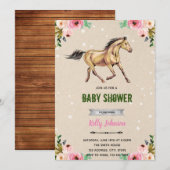 Invitation d'anniversaire pour une douche de cowgi (Devant / Derrière)