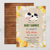 Invitation d'anniversaire pour une douche de vache (Devant / Derrière)