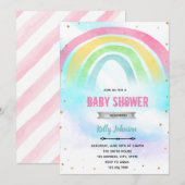 Invitation d'anniversaire pour une douche pastel a (Devant / Derrière)