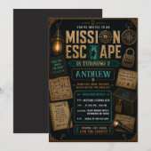 Invitation d'anniversaire pour une Escape Room num (Devant / Derrière)