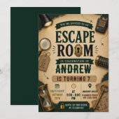 Invitation d'anniversaire pour une Escape Room per (Devant / Derrière)