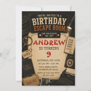 Invitation d'anniversaire pour une Escape Room per