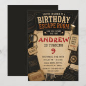 Invitation d'anniversaire pour une Escape Room per (Devant / Derrière)