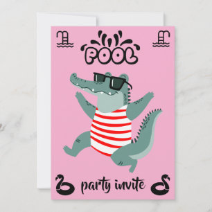 Invitation d'anniversaire pour une fête à la pisci