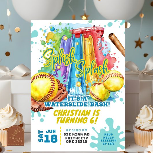 Invitation d'anniversaire pour une fête à la pisci