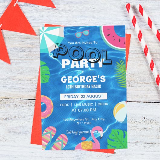 Invitation d'anniversaire pour une fête amusante e