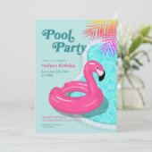 Invitation d'anniversaire pour une fête au bord de (Debout devant)