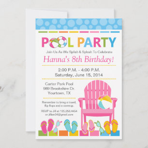 Invitation d'anniversaire pour une fête au bord de
