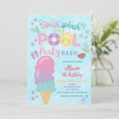 Invitation d'anniversaire pour une fête au bord de (Debout devant)