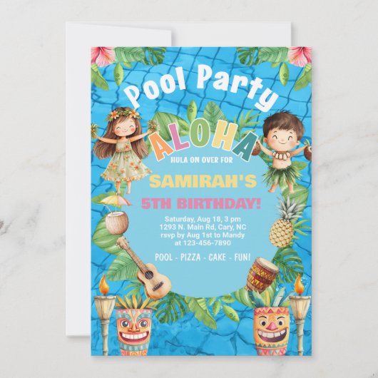 Invitation d'anniversaire pour une fête au bord de (Devant)