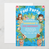 Invitation d'anniversaire pour une fête au bord de (Devant / Derrière)