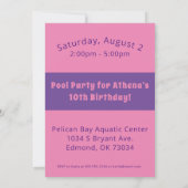 Invitation d'anniversaire pour une fête au bord de (Dos)