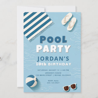 Invitation d'anniversaire pour une fête au bord de