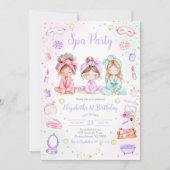 Invitation d'anniversaire pour une fête au spa (Devant)
