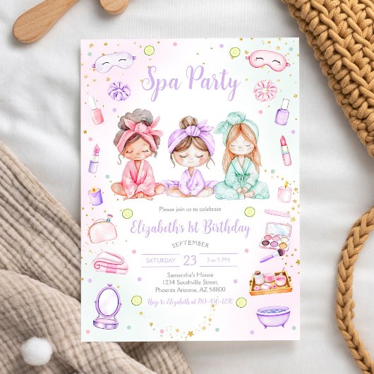Invitation d'anniversaire pour une fête au spa