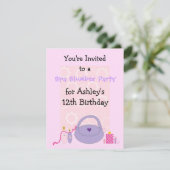 Invitation d'anniversaire pour une fête au spa (Debout devant)