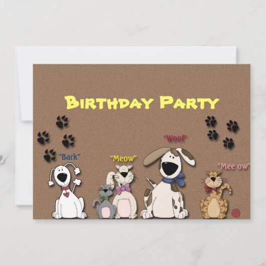 Invitation d'anniversaire pour une fête avec des c (Devant)